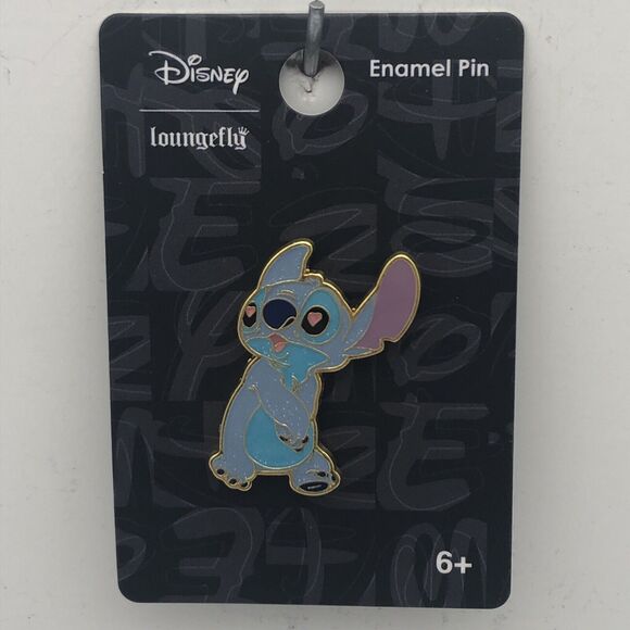 Loungefly Disney Lilo & Stitch - Stitch Heart Eyes in Love Trading Pin - Picture 4 of 5